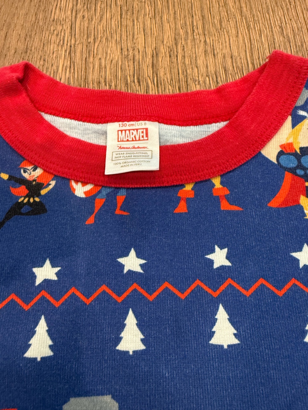 Marvel Superhero Holiday Pajama Set Boys Size 8 Hanna Andersson - Picture 2 of 5